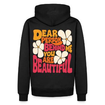 Liebe Person hinter mir. Du bist schön (pink 2) - Männer Premium Bio Hoodie - Schwarz - Hinten - Nico (187cm)