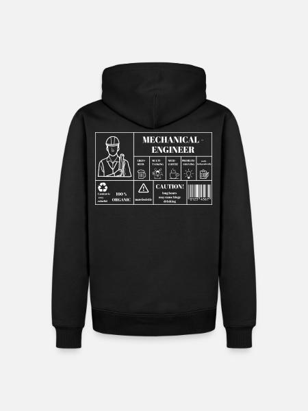Name: Mechanical Engineer Nutrition Label - Männer Premium Bio Hoodie - Schwarz