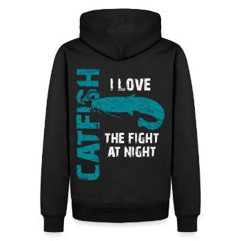 Catfish Fishing Sport Fishing Strong Fish - Men’s Premium Organic Hoodie - black - Back - Nico (187cm)