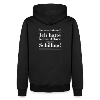 ich hatte nie was mit der Schilling - Männer Premium Bio Hoodie - Schwarz - Hinten - Nico (187cm)