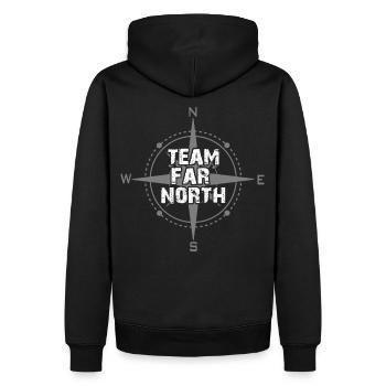 Team Far North | Nordland | North - Men’s Premium Organic Hoodie - black - Back - Nico (187cm)