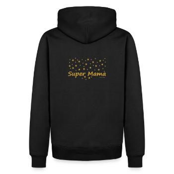 Super Mama - Männer Premium Bio Hoodie - Schwarz - Hinten - Nico (187cm)