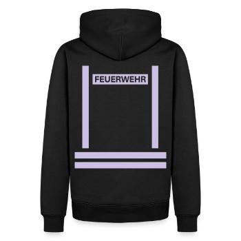 Feuerwehr Reflex Rücken - Männer Premium Bio Hoodie - Schwarz - Hinten - Nico (187cm)