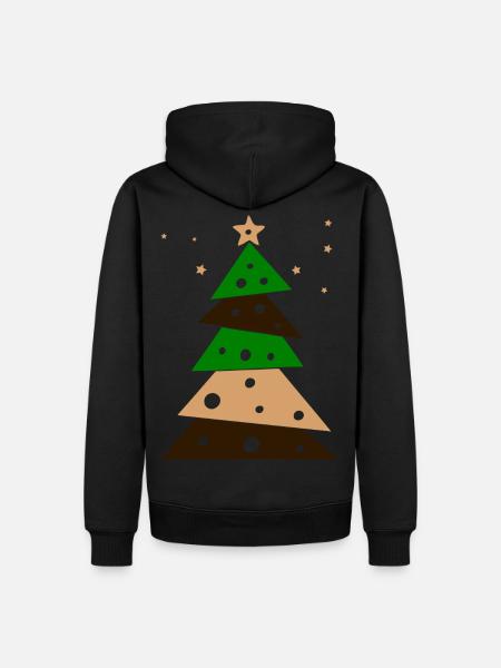 Tannenbaum - Männer Premium Bio Hoodie - Schwarz