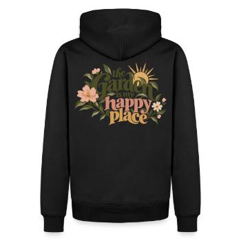 The Garden Is My Happy Place - Männer Premium Bio Hoodie - Schwarz - Hinten - Nico (187cm)