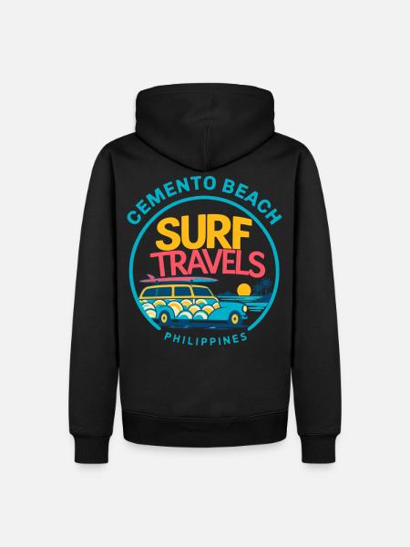 Retro Surf Van Philippines - Männer Premium Bio Hoodie - Schwarz