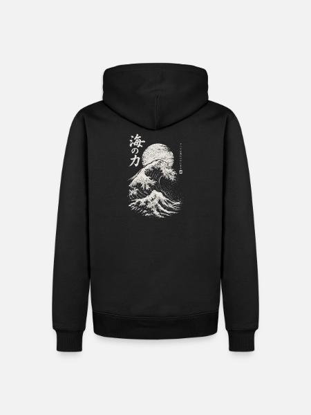 Japanese Great Wave – Japanese Art - Männer Premium Bio Hoodie - Schwarz