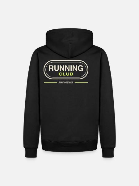 Running Club  - Männer Premium Bio Hoodie - Schwarz