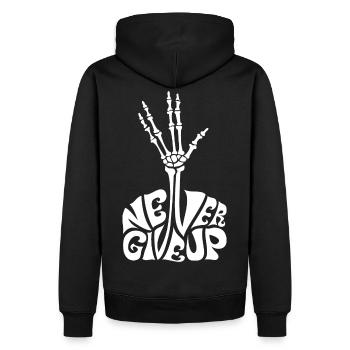 never give up ! halloween Lebe lang und in Frieden - Männer Premium Bio Hoodie - Schwarz - Hinten - Nico (187cm)
