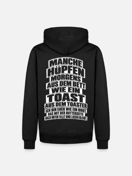 Lustiges Geschenk für Morgenmuffel - Männer Premium Bio Hoodie - Schwarz