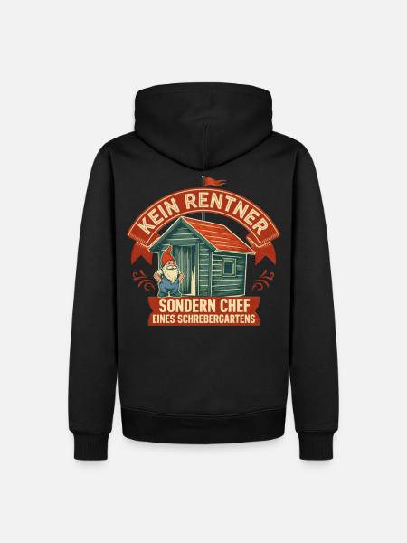 Kein Rentner Schrebergartenchef - Männer Premium Bio Hoodie - Schwarz