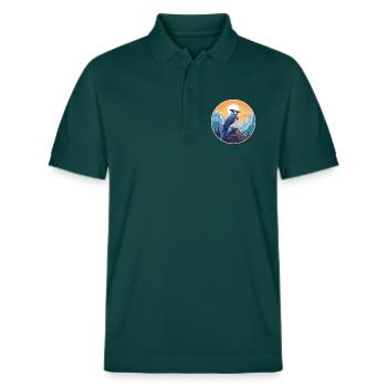 Blauer Eichelhäher Aquarell Karikatur Kawaii Haustier Tier Colo - Stanley/Stella Unisex Bio-Poloshirt PREPSTER - Glasiertes Grün - Vorne - Roxy (174cm) & Andy (188cm)