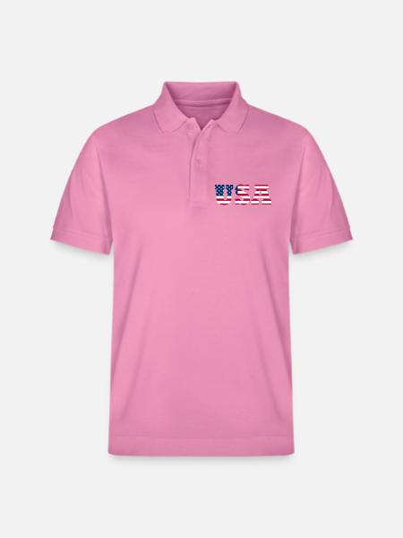 Stars & Stripes Lettermark USA - Stanley/Stella Unisex Organic Polo Shirt PREPSTER - bubble pink