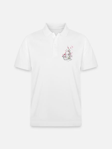 Skin-flowered - Stanley/Stella Unisex Organic Polo Shirt PREPSTER - white