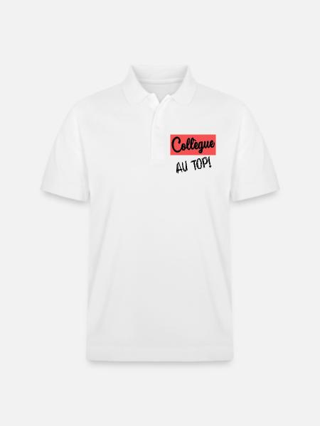 COLLEAGUE. START. RETIREMENT - Stanley/Stella Unisex Organic Polo Shirt PREPSTER - white