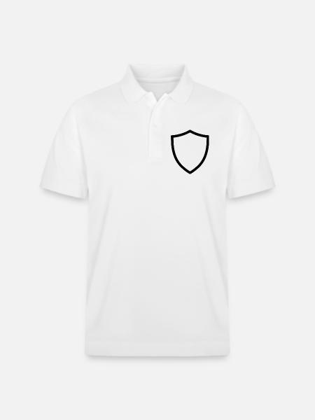shield icon logo shape security - Stanley/Stella Unisex Organic Polo Shirt PREPSTER - white