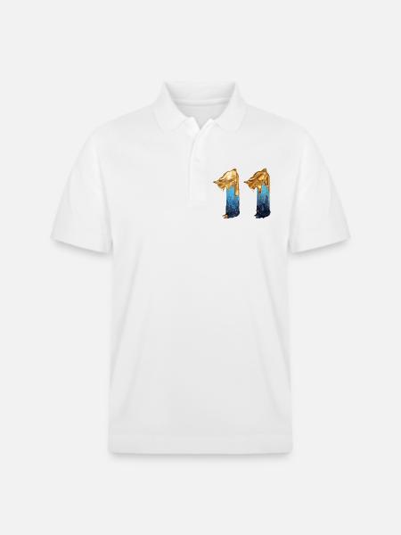NEJ. 11 NUMMER 11 SEJ 11 ÅRS FØDSELSDAG - Stanley/Stella PREPSTER økologisk unisex poloshirt - hvid