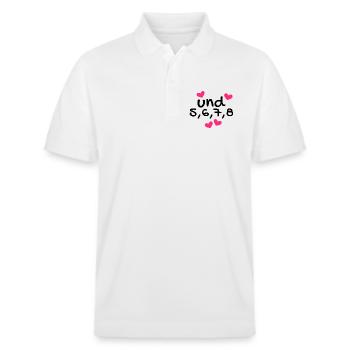 Tanzen Tanz Tanzkurs Rhythmus - Stanley/Stella Unisex Bio-Poloshirt PREPSTER - Weiß - Vorne - Roxy (174cm) & Andy (188cm)