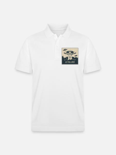 Extraterrestrial UFO Funny Space Gift - Stanley/Stella Unisex Organic Polo Shirt PREPSTER - white