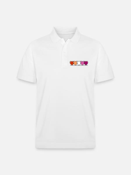 Lesbe lesbisch Herzen - Stanley/Stella Unisex Bio-Poloshirt PREPSTER - Weiß