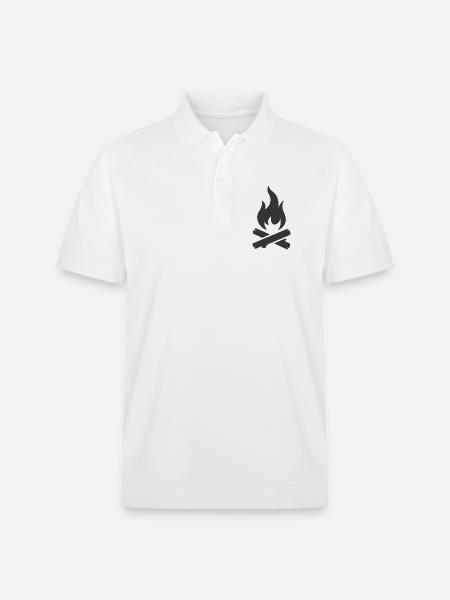 Campfire logo symbol - Stanley/Stella Unisex Organic Polo Shirt PREPSTER - white