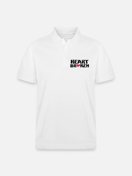 Heart <3Broken - Stanley/Stella Unisex Organic Polo Shirt PREPSTER - white
