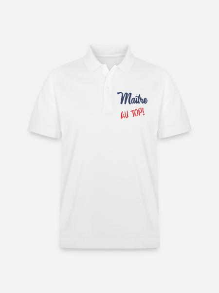 MASTER AT THE TOP - Stanley/Stella Unisex Organic Polo Shirt PREPSTER - white