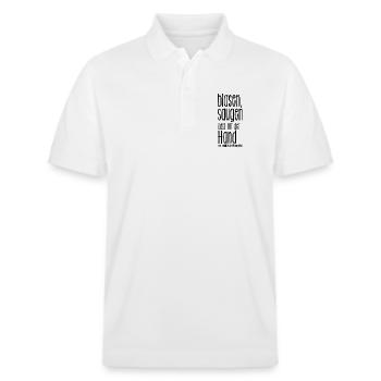 blasen o. saugen, jeder beseitigt Laub wie er will - Stanley/Stella Unisex Bio-Poloshirt PREPSTER - Weiß - Vorne - Roxy (174cm) & Andy (188cm)
