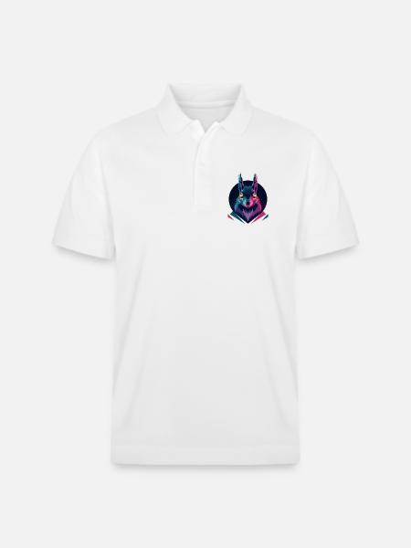 Écureuil low-poly - Polo PREPSTER bio Stanley/Stella Unisexe - blanc