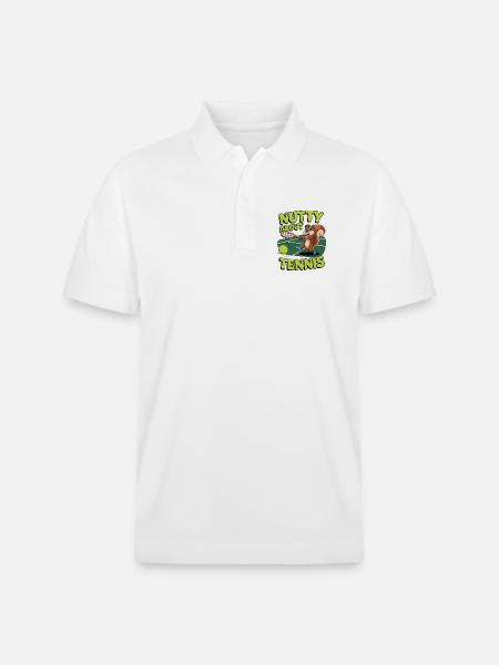 Nutty About Tennis - Stanley/Stella Unisex Organic Polo Shirt PREPSTER - white