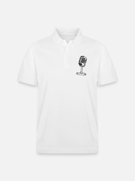 Mikrofon - Retro - gezeichnet - Stanley/Stella Unisex Bio-Poloshirt PREPSTER - Weiß