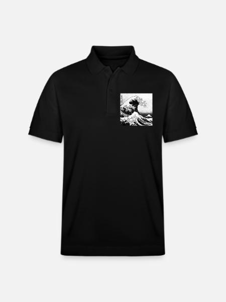 Japanese wave Kanagawa Style bd - Stanley/Stella Unisex Organic Polo Shirt PREPSTER - black