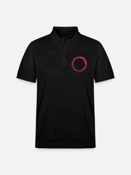 Circle pink - Stanley/Stella Unisex Organic Polo Shirt PREPSTER - black