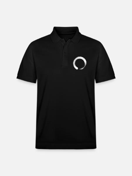 Circle design icon brush white - Stanley/Stella Unisex Organic Polo Shirt PREPSTER - black
