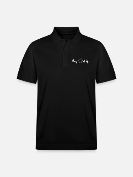 rabbit heartbeat - Stanley/Stella Unisex Organic Polo Shirt PREPSTER - black