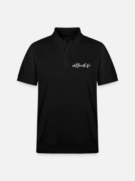 Momlife - Slogan Design - Stanley/Stella Unisex Organic Polo Shirt PREPSTER - black