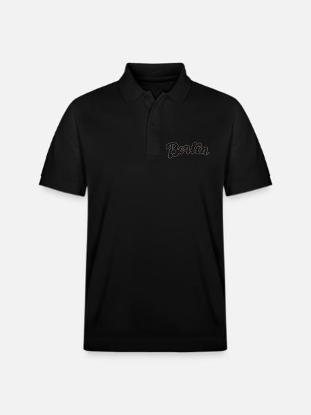 Berlin German Capital lettering - Stanley/Stella Unisex Organic Polo Shirt PREPSTER - black