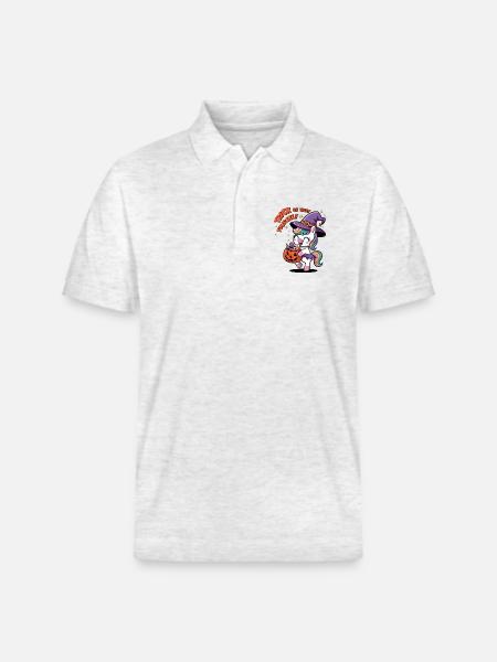 Trick Or Treat Yourself - Stanley/Stella Unisex Organic Polo Shirt PREPSTER - heather white