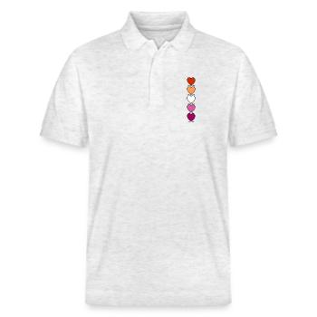 Cœurs lesbiennes, lesbiennes - Polo PREPSTER bio Stanley/Stella Unisexe - blanc chiné - Devant - Roxy (174cm) & Andy (188cm)