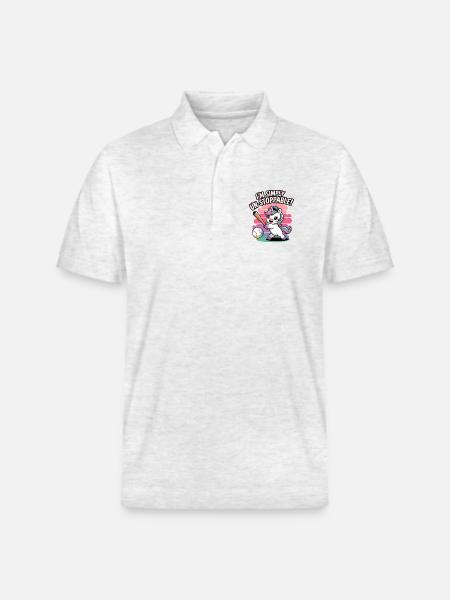 I'm Simply Un-stoppable! - Stanley/Stella Unisex Organic Polo Shirt PREPSTER - heather white
