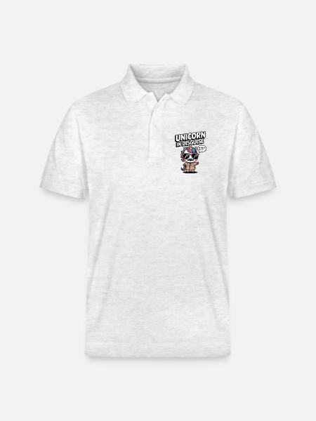 Unverkleidetes Einhorn - Stanley/Stella Unisex Bio-Poloshirt PREPSTER - Weiß meliert