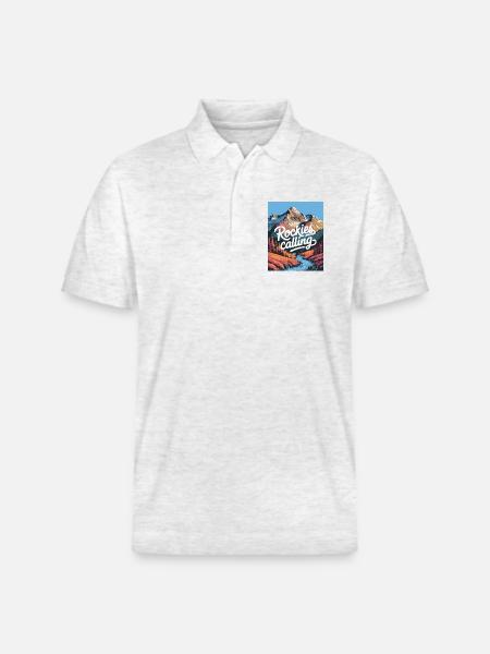 Rockies Calling - Stanley/Stella Unisex Organic Polo Shirt PREPSTER - heather white