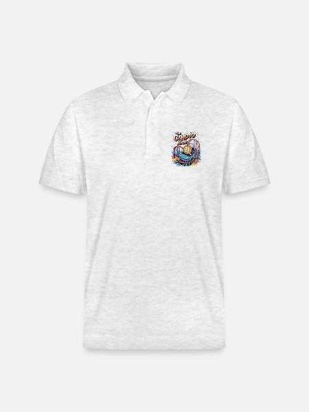The Crypto Ride - Stanley/Stella Unisex Organic Polo Shirt PREPSTER - heather white