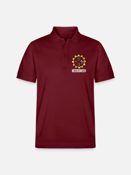 Beergineer Brau-Gear Emblem - Stanley/Stella Unisex Organic Polo Shirt PREPSTER - burgundy