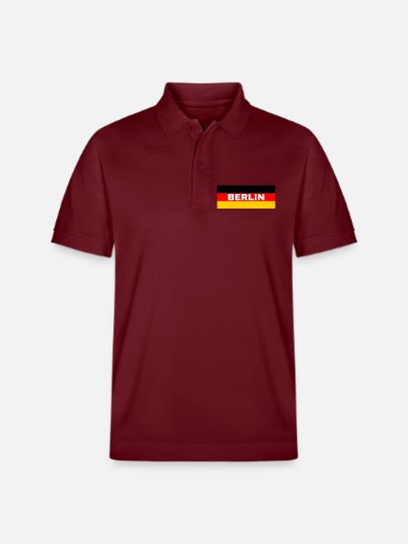 Berlin City in German Flag - Stanley/Stella Unisex Organic Polo Shirt PREPSTER - burgundy