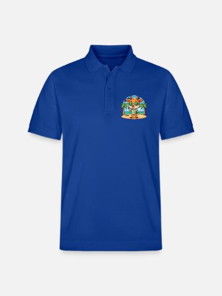 Antelope Funny Cartoon Summer Beach Sunglasses - Stanley/Stella Unisex Organic Polo Shirt PREPSTER - majorelle blue