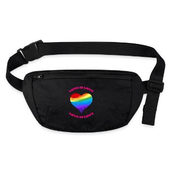 Liebe ist Liebe. Regenbogen-Herz-Design. - Stanley/Stella recycelte Gürteltasche - Schwarz - Vorne