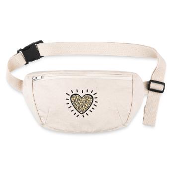 Leopardherz-Burst - Stanley/Stella recycelte Gürteltasche - Naturweiß - Vorne