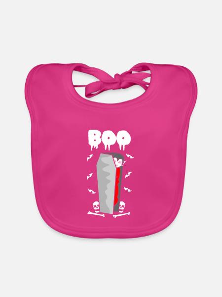 Vampir Sarg Vampire Halloween Outfit - Baby Bio-Lätzchen - Fuchsia - Vorne