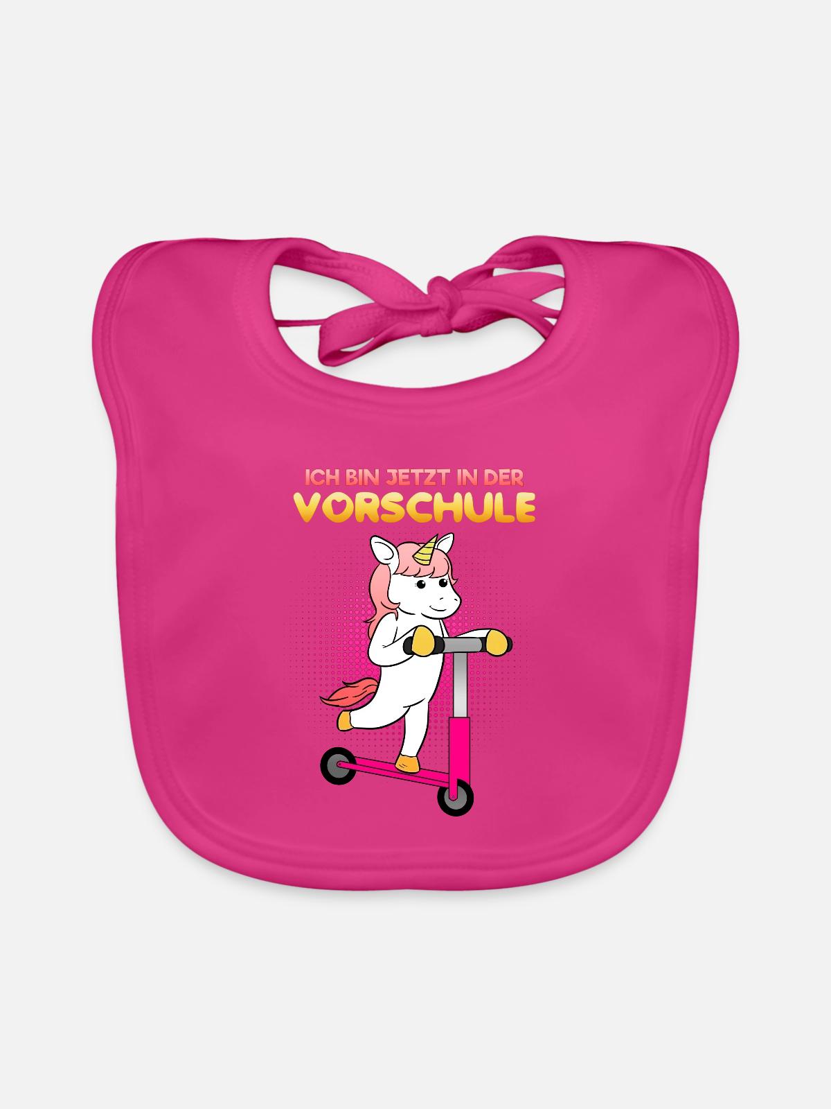 Vorschule Mädchen Vorschulkind - Baby Bio-Lätzchen - Fuchsia - Vorne
